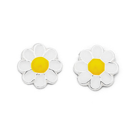Sterling-Silver-Enamel-Childs-Daisy-Earrings on sale