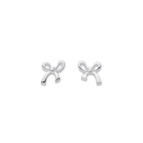 Sterling+Silver+Plain+Ribbon+Bow+Studs