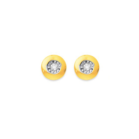 9ct-Diamond-Bezel-Stud-Earrings on sale