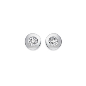 9ct-White-Gold-Diamond-Bezel-Stud-Earrings on sale