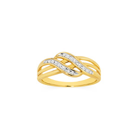 9ct-Gold-Diamond-Double-Crossover-Ring on sale