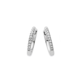 9ct-White-Gold-Diamond-Huggies-Hoop-Earrings on sale