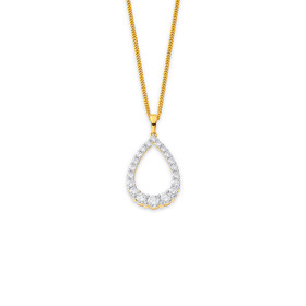 10ct-Element-Lab-Diamond-Pear-Pendant on sale