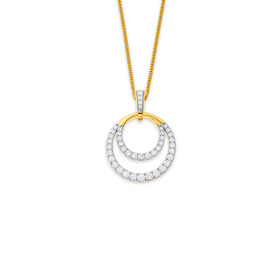 10ct+Element+Lab+Diamond+Circle+Enhancer+Pendant