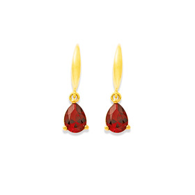 9ct-Created-Ruby-Hook-Earrings on sale