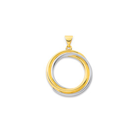 9ct-Two-Tone-Open-Crossover-Circle-Pendant on sale