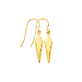 9ct+Pointed+Drop+Earrings