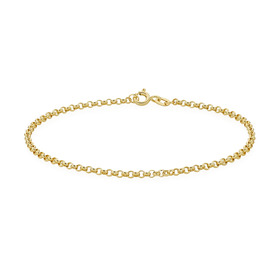 9ct+19cm+Solid+Round+Belcher+Bracelet