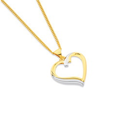 9ct-Two-Tone-Open-Heart-Pendant on sale
