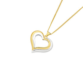 9ct-Two-Tone-Open-Heart-Pendant on sale