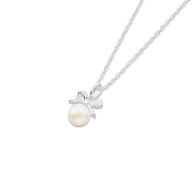 Sterling-Silver-Freshwater-Pearl-Bow-Pendant on sale