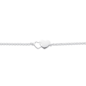 Sterling+Silver+Solid+%26amp%3B+Open+2+Hearts+Fine+Bracelet