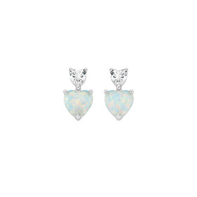 Sterling-Silver-Created-Opal-Cubic-Zirconia-Heart-Studs on sale