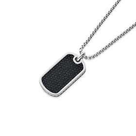 Stainless-Steel-Chisel-Black-Dogtag-Pendant on sale