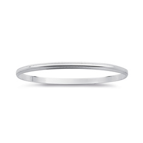 Sterling+Silver+4mm+x+65mm+Textured+Bangle