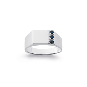 Sterling-Silver-3x-Sapphire-Signet-Ring on sale