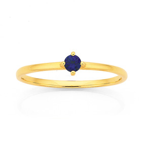 9ct-Created-Sapphire-Love-Ring on sale