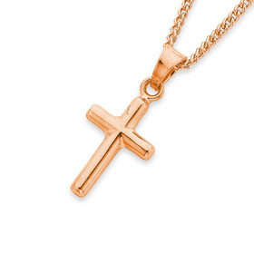9ct-Rose-Gold-15mm-Plain-Cross-Pendant on sale