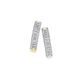 9ct-Diamond-Three-Row-Hoop-Earrings on sale