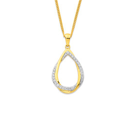 9ct-Diamond-Double-Teardrop-Pendant on sale