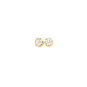 9ct-Diamond-Bezel-Stud-Earrings on sale