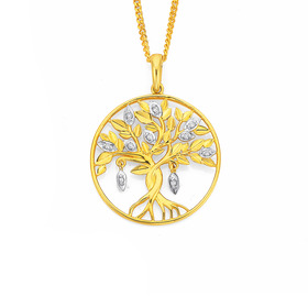 9ct-Diamond-Set-Tree-of-Life-Pendant on sale