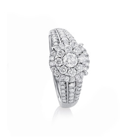 9ct+White+Gold+Diamond+Ring