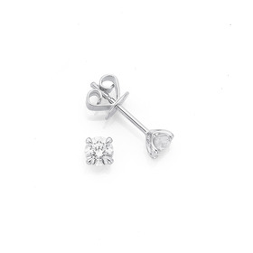 9ct-White-Gold-4-Claw-Diamond-Solitaire-Studs on sale