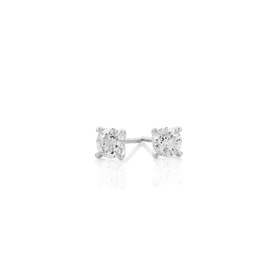 18ct+White+Gold+4+Claw+Diamond+Solitaire+Studs