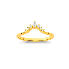 18ct-7-Stone-Pear-Centre-Diamond-Band on sale