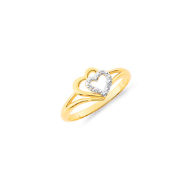 9ct-Diamond-Hearts-Ring on sale