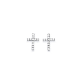 Exquisites+9ct%2C+Diamond+Cross+Stud+Earrings