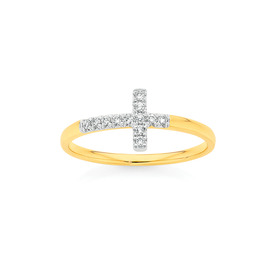 9ct-Diamond-Cross-Ring on sale