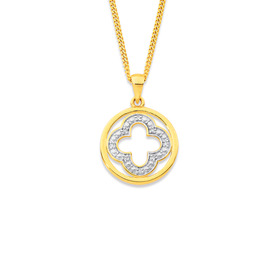 9ct+Clover+Circle+Pendant