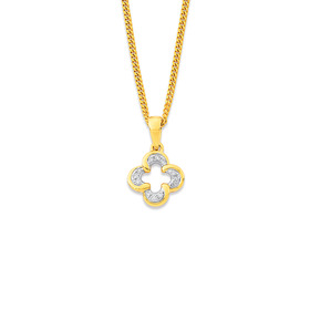 9ct-Diamond-Set-Clover-Pendant on sale