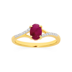 9ct-Natural-Ruby-Diamond-Ring on sale