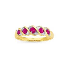 9ct-Ruby-Diamond-Ring on sale