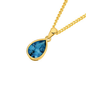 9ct+London+Blue+Topaz+Pendant
