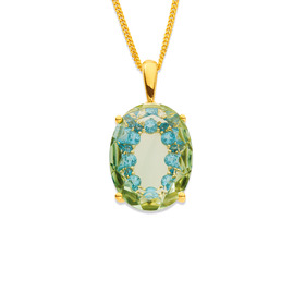 9ct-Green-Quartz-Oval-Pendant on sale