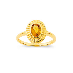 9ct+Citrine+Ring