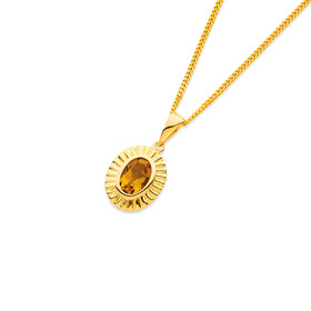 9ct+Citrine+Pendant