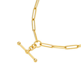 9ct-45cm-Solid-Paperclip-Fob-Necklet on sale