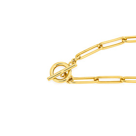 9ct+19cm+Solid+Paperclip+Fob+Bracelet