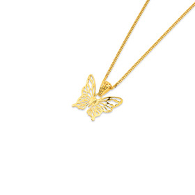 9ct+Lace+Cutout+Butterfly+Pendant
