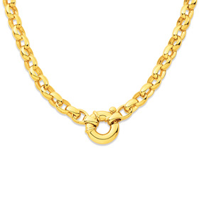 9ct-Gold-50cm-Solid-Oval-Belcher-Bolt-Ring-Necklet on sale