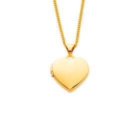 9ct+Plain+Heart+Locket+Dome