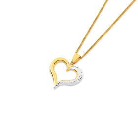 9ct+Two+Tone+Heart+Pendant