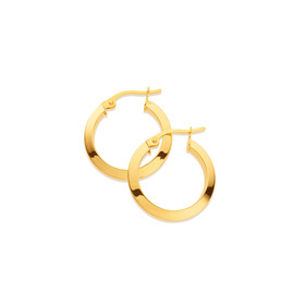 9ct-15mm-Knife-Edge-Hoop-Earrings on sale