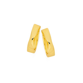 9ct-Solid-Polished-Twist-Front-Huggie-Earring on sale