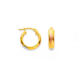 9ct+Tri+Tone+Hoops